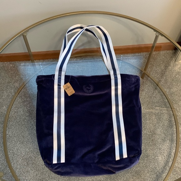 PINK Victoria’s Secret Velour tote with striped handles - Picture 12 of 15